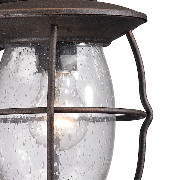 Village Lantern 1-Light Outdoor Wall Lantern In Weathered Charcoal